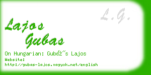 lajos gubas business card